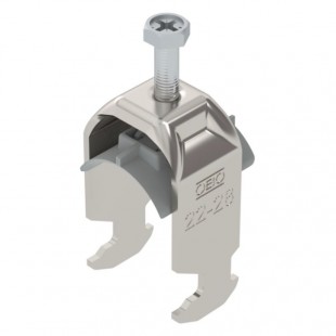 SONAP 22-28 příchytka třmenová kabelová BS-H1-K-28 A2 Třmenová příchytka, 1-nás, 22-28mm, Nerez ocel, materiál 1.4307, A2, 1.4301 bez povrch. Úpravy, dodatečně ošetřeno (1186322)