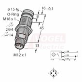 BiD2-G180-Y0-H1141/S212 snímač indukční pro vysoké tlaky M18, nerez, stíněný,  PNP/NO, konektor M12/4pin, 10-30VDC, délka těla 58mm, IP67