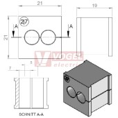 KT  2/7 průchodková vložka 2x pr.7mm, malá, šedá (41202)