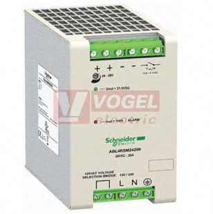 Zdroj spínaný 1f 24VDC 20A (ABL4RSM24200) 480W, 120-230VAC, 300-350VDC/24-28VDC, řada Compact, šhv 80x127x146mm