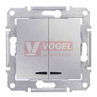 SDN0300360 Přepínač sériový s modrou orientační kontrolkou, ř. 5So, alu