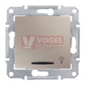 SDN1800168 Ovládač tlačítkový s modrou orientační kontrolkou "světlo", ř. 1/0So, titan