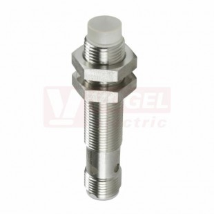 XS512B1CAM12 Indukční čidlo M12, mosaz, Sn=2mm, 12…48VDC, délka těla 61mm, konektor M12/4pin, stíněný, NO, IP67/69K