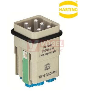 09120052633 Han A konektor 5+1pin, V, 16A/400V vel.3A, HanQ5, svorky Quick Lock, 5P+PE, 0,5-2,5mm2