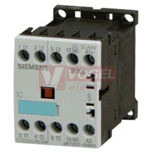 3RT1015-1WB41 Stykač 3 kW / 400 V / 50 Hz / AC-3, Ie 7 A / AC-3, Uc DC 24 V, 1x NO, velikost 12, 3pól (39908)