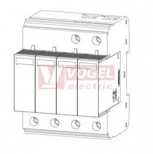 SVC-350-4-MZ Svodič přepětí typ 2, Imax 40 kA, Uc AC 350 V, výměnné moduly, varistor (40861)