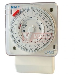 SPH týdenní MINI QRS spínací hodiny, rezerva chodu 100h., Un=120,230VAC/12,24,48V AC/DC, 16(4)A/250VAC, IP20, na panel/DIN lištu