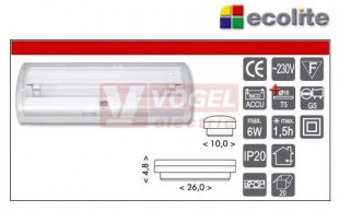 Nouzové zář. svítidlo 6W,IP20 (TL106-06)