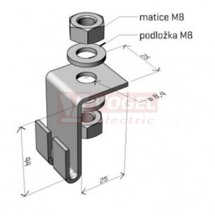 Držák DZM 6 "GZ" galvnický zinek, jednoduchý pro tyč M8 (ARK - 214060)