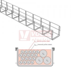 Žlab drátěný 100x100 MERKUR 2 100/100 "GZ" galvanický zinek  - vzdálenost podpěr cca 1,6mm (ARK - 211210)