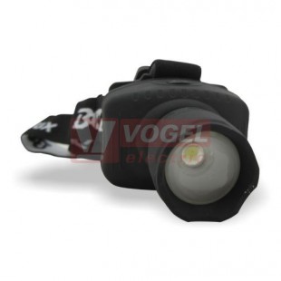 Svítilna 3xLR03 BC 1xLED 1W CREE, ALU černá s FOKUSEM (POLICE), pouzdro na opasek s kompasem (bez baterií), balení v krabičce