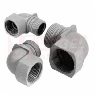 PM 32x1,5 vývodka úhlová SKINDICHT KW-M stříbřitě šedá RAL7001, délka závitu 17mm, PA, IP55 (52106240)