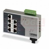 FL SWITCH SF 7TX/FX Přepínač Ethernet, s 7 porty TP-RJ45, 1 port optického vodiče, plný duplex 100 MBit/s ve formátu SC-D, detekce přenosové rychlosti 10 nebo 100 MBit/s (RJ45), funkce Autocrossing (2832726)