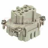 09330062716 Han ES-F konektor 6pin, Z, 16A/500V, vel.6B, cage-clamp, 0,14-2,5mm2