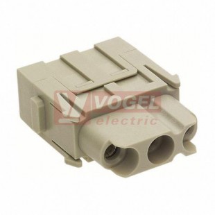 09140032702 Han Modul C, vložka konektoru, 3pin, 40A/690V, Z, axialní, 6-10mm2, šroubovací, polykarbonát, RAL7032