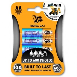 Baterie  1,50 V LR6 tužková alkalická, JCB OXI DIGITAL, blistr 4ks (S5491) (vel.AA)