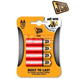 Baterie  1,50 V R6   tužková zinkochlorid JCB (AA), blistr 4ks (S5325)