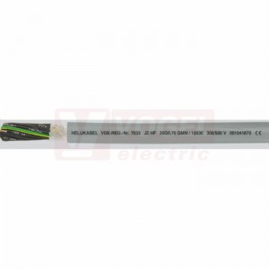 JZ-HF  5G 1,5  kabel flexibilní PVC se ze/žl, šedý, do energet.řetězů, 300/500V, -40°C až +80°C (15058)