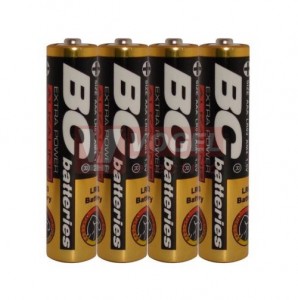 Baterie  1,50 V LR03 mikro alkalická, BC Extra Power, shrink 4ks (vel.AAA)