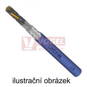 LiYCY-BL 7x 0,75 blau kabel stíněný flexibilní, číslovaný bez ZŽ, modrý plášť (do výbušného prostředí)