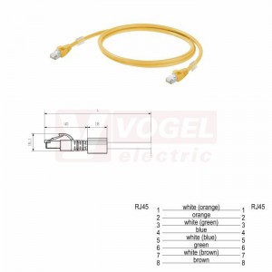 IE-C6FP8LY0050M40M40-Y Patch kabel Cat.6 S/FTP, konektory RJ45/RJ45, IP20, žlutý, délka 5,0m (1251580050)