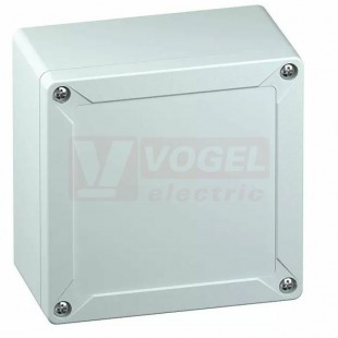 TG ABS 1212-9-o  plastová skříňka 124x122x85mm, víko šedé, hladké stěny, IP66/67, RAL7035, materiál ABS