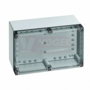 TG ABS 1208-12-to plastová skříňka, š252xd162xv120mm, průhledné víko, hladké stěny, IP66/67, IK07, RAL7035, materiál ABS