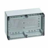 TG ABS 1208-12-to plastová skříňka, š252xd162xv120mm, průhledné víko, hladké stěny, IP66/67, IK07, RAL7035, materiál ABS