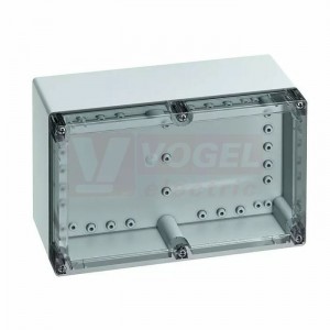 TG ABS 1208-12-to plastová skříňka, š252xd162xv120mm, průhledné víko, hladké stěny, IP66/67, IK07, RAL7035, materiál ABS