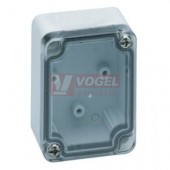 PC 75-4-to Plastová krabice TK 65x50x35mm, víko průhl., bez předlisů, IP66, RAL7035, polykarbonát