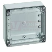 TG PC 1212-6-to plastová skříňka, š124xd122xv55mm, průhledné víko,  hladké stěny, IP66/67, RAL7035, materiál PC