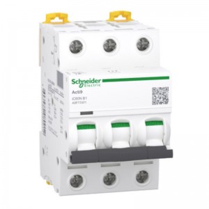 Jistič 3P   1,0A B iC60N(A9F73301)6kA Acti9, jednoduchá zdířková svorka, verze pro export