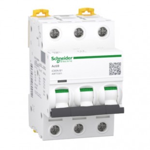 Jistič 3P  40A B iC60N (A9F73340)  6kA Acti9, jednoduchá zdířková svorka, verze pro export