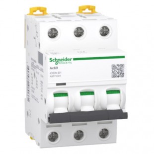 Jistič 3P  63A D iC60N (A9F75363)  6kA Acti9, jednoduchá zdířková svorka, verze pro export