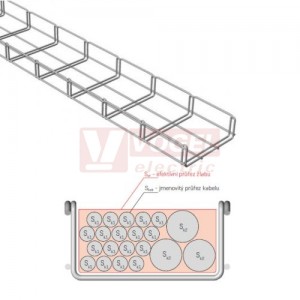 Žlab drátěný 150x 50 MERKUR 2 150/50 "GZ"  galvanický zinek  - vzdálenost podpěr cca 1,8m (ARK - 211130)