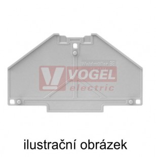 TW PRV4 dělící deska bez potisku, pro Marshalling svorky, barva šedá, tl.2mm (41173700000)
