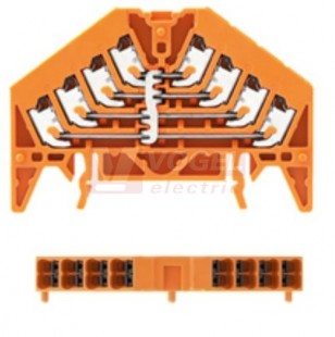 PPV 4 OR 35X7.5 DGR svorka 4-patrová distribuční (DCS marshalling), max. 1,5mm2, oranžová, PUSH-IN, na DIN lištu TS35x7,5 (1301630000)