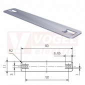 SFX-M 11/60 ST štítek stříbrný bez potisku MetalliCard, nerezová ocel 1,4301, š/v 11x60mm, montáž váz.páskou, pro průřez vodiče 16-500mm2 (1327790000)