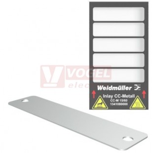CC-M 15/60 2X3 ST MetalliCard značení přístrojů, štítek nerezová ocel 1.4301 stříbrný s 2x otvory pr.3,3mm, v15mm x š60mm (1327890000)
