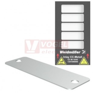 CC-M 15/45 2X3 ALL MetalliCard, značení přístrojů, štítek hliníkový stříbrný 15x45mm, 2x otvor 3mm(1327900000)