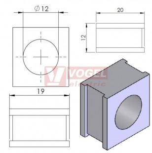 QT 12 průchodková vložka 12-13mm, šedá (42512)