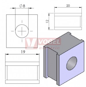 QT  8 průchodková vložka 8-9mm, šedá (42508)