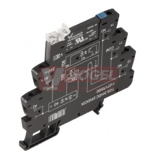 TOS   5VDC 24VDC2A  TERMSERIES polovodičové relé, POWER MOS-FET  1xpřep. 2A 3-33VDC, patice š=6,4mm, šroub.svorky (1127140000)