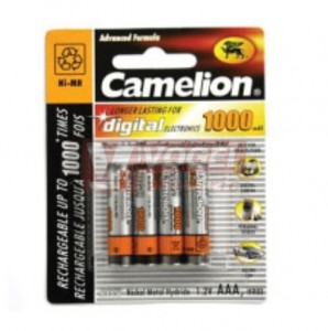 Baterie  1,20 V R03 mikro NiMH 1000mAh Camelion, dobíjecí, blistr/4ks