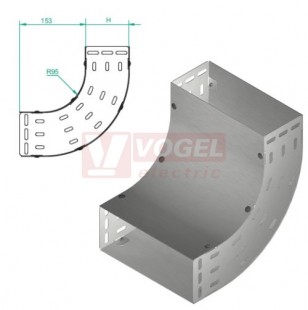 Koleno 90° LUP500H100, tl. 1,5 mm (113050)