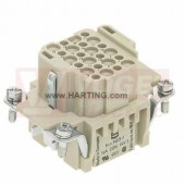 09160243101 Han DD konektor 24pin, Z, 10A/250V, vel.6B, Han 24DD, č. 1-24, Crimp., 0,14-2,5mm2, (krimp. kontakty obj. zvlášť)