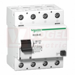 Chránič 3P+N 125A 300mA, typ B, RCCB-ID, určeno pro obvody s frekvenčními měniči, Acti9 10kA (16764)
