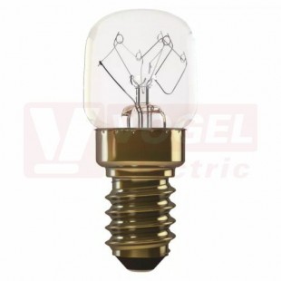 Žárovka E14 230VAC  15W, do pečící trouby, 100 lumen, teplota 300°C, rozměr 23x45mm (EMOS-Z6911)