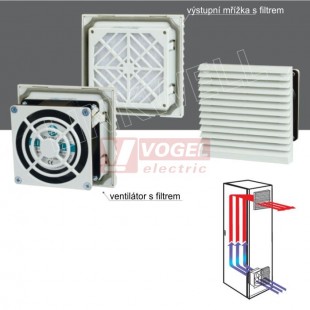 FKL6621.230 Ventilátor s filtrem, 20/25m3/h, 230VAC, IP54, RAL7035, otvor 92x92mm