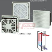 FKL6622.230 Ventilátor s filtrem, 55/66m3/h, 230VAC, IP54, RAL7035, otvor 124x124mm